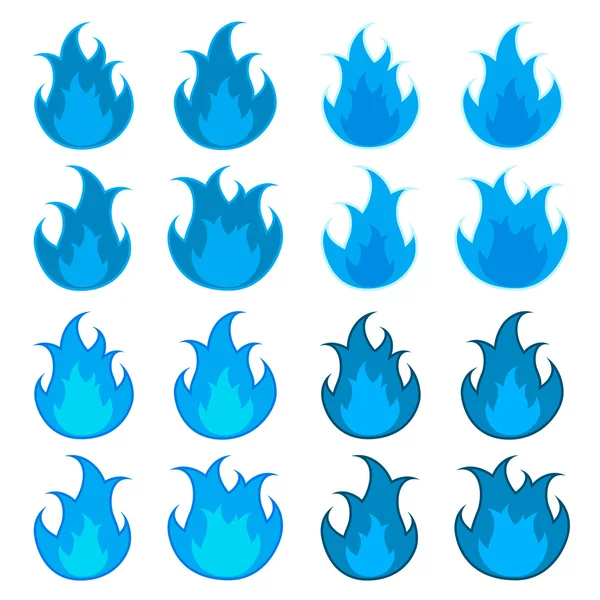 Niebieski ogień płomienie — Wektor stockowy
