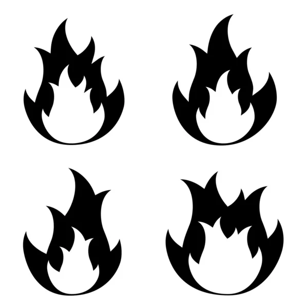 Fuego llama símbolos — Archivo Imágenes Vectoriales