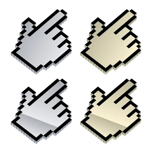 3D-metalen cursors — Stockvector