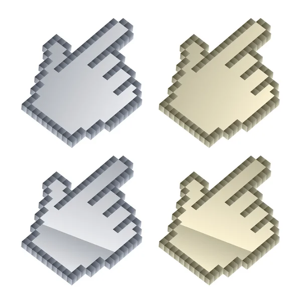 3d metallic cursors — Stock Vector