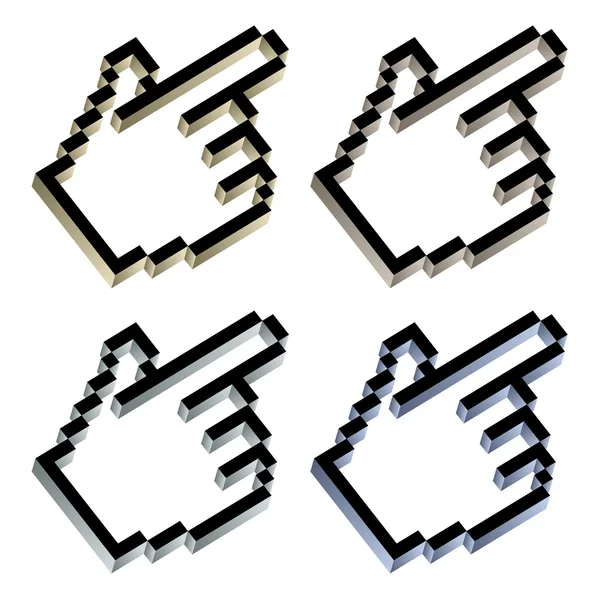 3d metallic cursors — Stock Vector