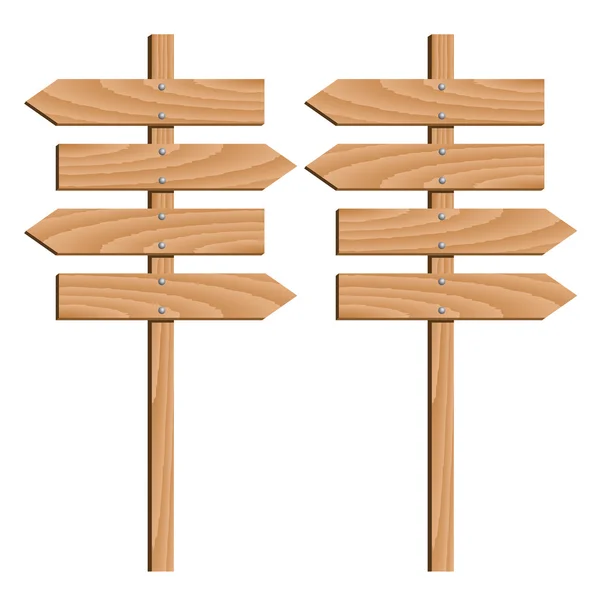 Flechas de dirección de madera — Archivo Imágenes Vectoriales