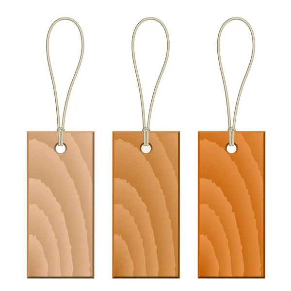 Étiquettes en bois — Image vectorielle