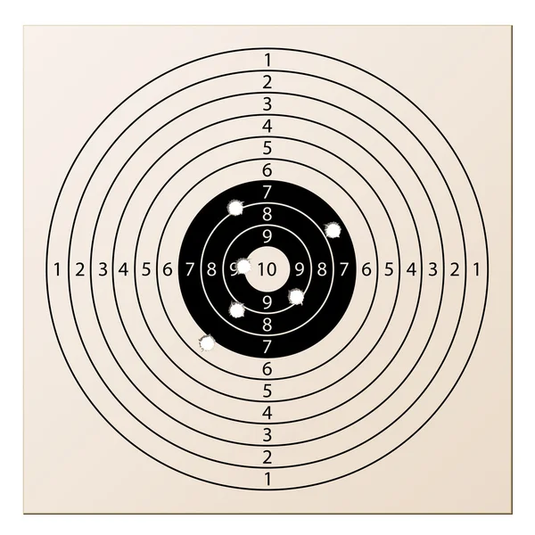 纸步枪目标与子弹孔 — 图库矢量图片