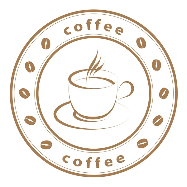 Timbre tasse de café — Image vectorielle