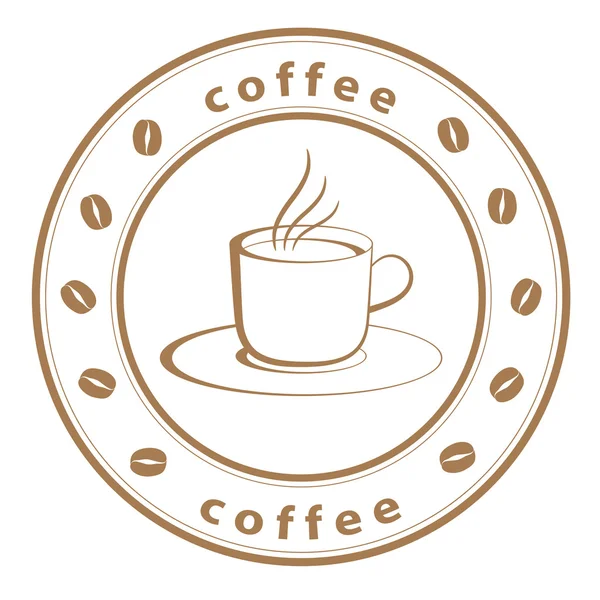 Xícara de café selo — Vetor de Stock