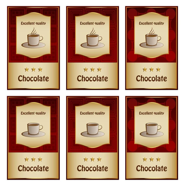 Etiquetas de chocolate — Vetor de Stock