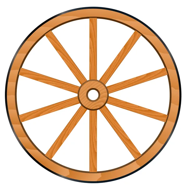 Old Wooden Wheel — Stock Vector