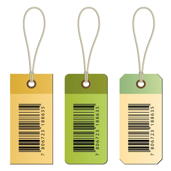 Etiquetas de cartón con código de barras — Vector de stock