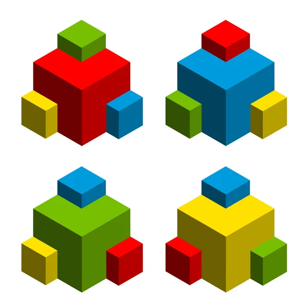 3D abstraktní kostky — Stockový vektor