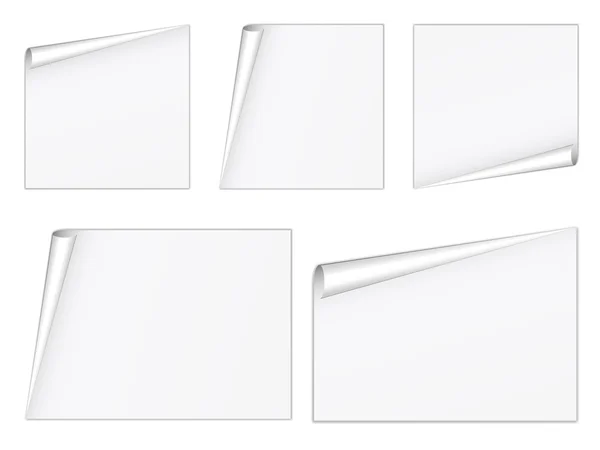 Hojas blancas en blanco — Archivo Imágenes Vectoriales