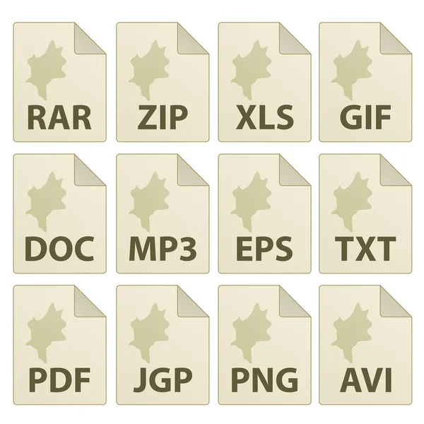 Iconos de documento envejecido — Vector de stock
