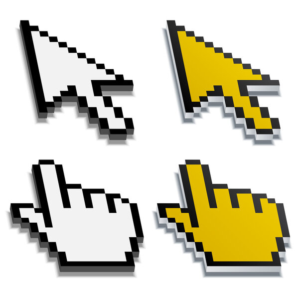 3D пиксельные курсоры с реальной размытой тенью
