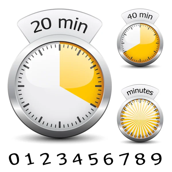 Χρονόμετρο - εύκολη αλλαγή ώρα κάθε ένα λεπτό — Διανυσματικό Αρχείο