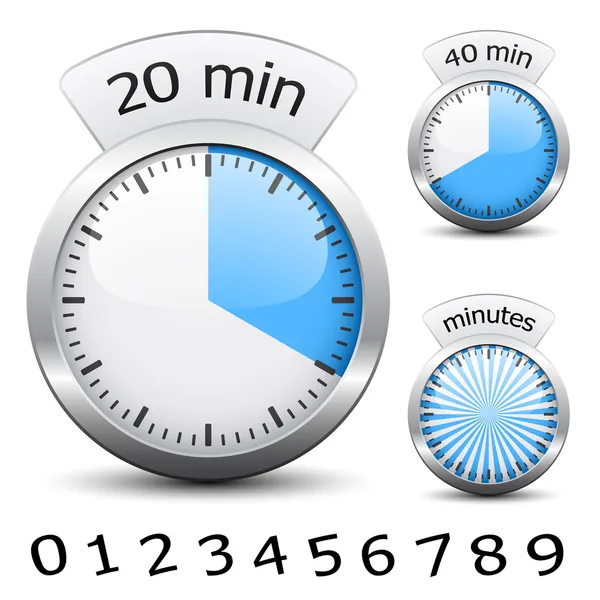 Timer - gemakkelijk tijd om de één minuut wijzigen — Stockvector