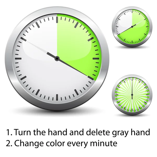 Zegar - łatwo zmienić czas co minutę — Wektor stockowy