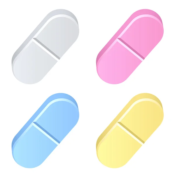 色付きの錠剤 — ストックベクタ