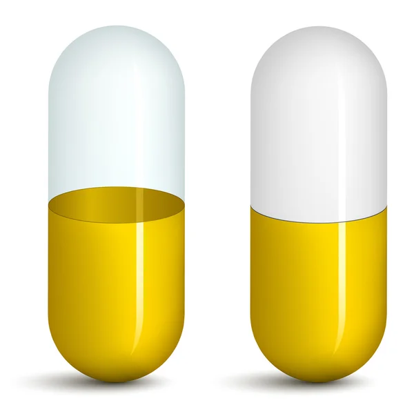 Gele pillen — Stockvector