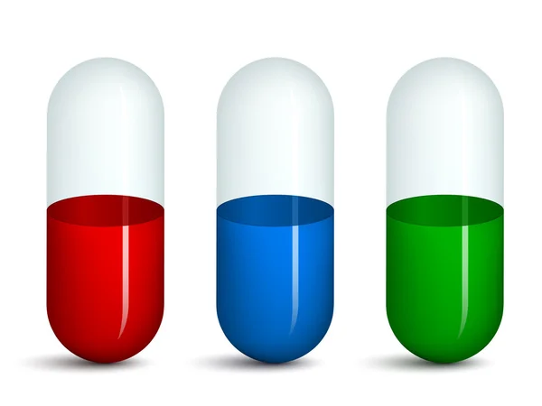 Lege transparante pillen — Stockvector