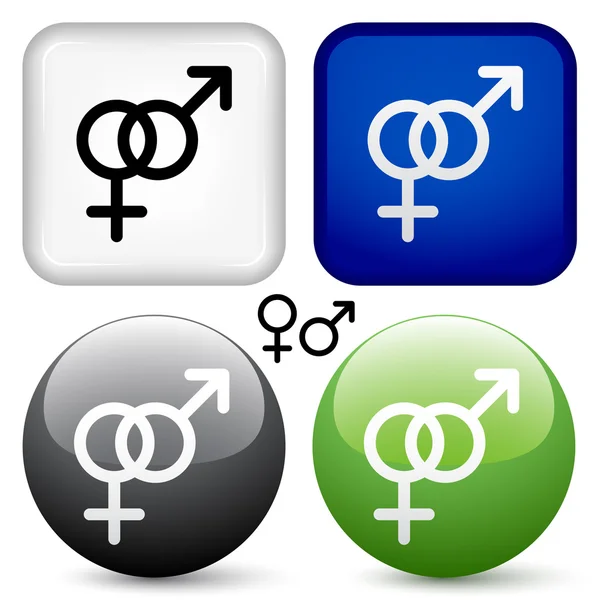 Male female buttons — Stock Vector