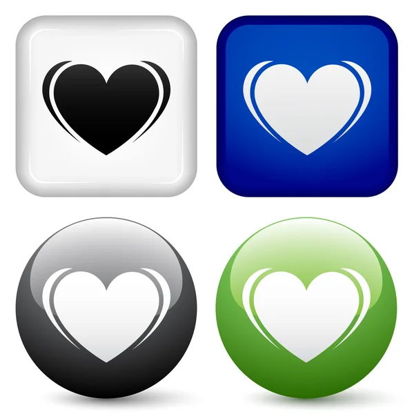 Heart buttons — Stock Vector