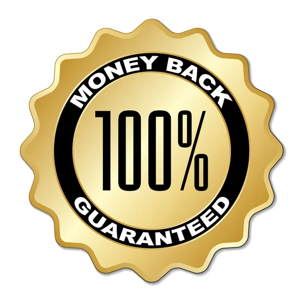 Money back guaranteed label — Stock Vector