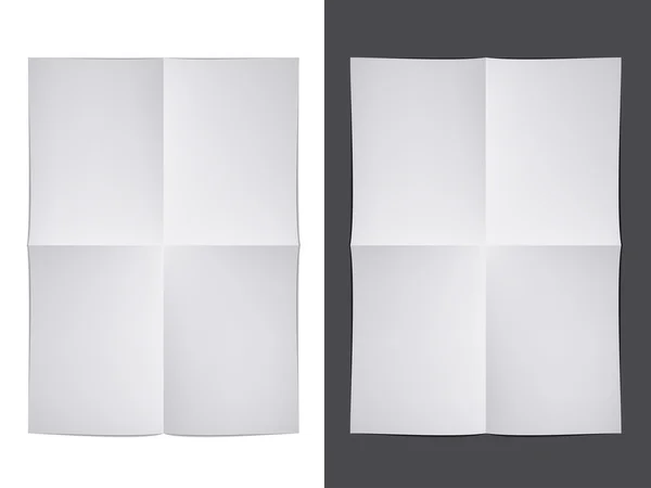 Papel branco dobrado — Vetor de Stock