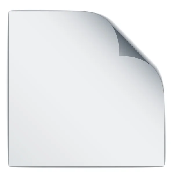 Weißes gebogenes Papier — Stockvektor