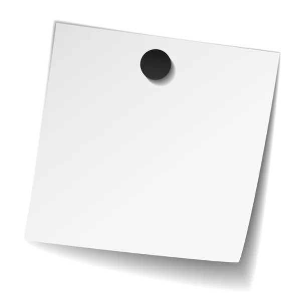 Weißes Notizpapier mit Magnet — Stockvektor