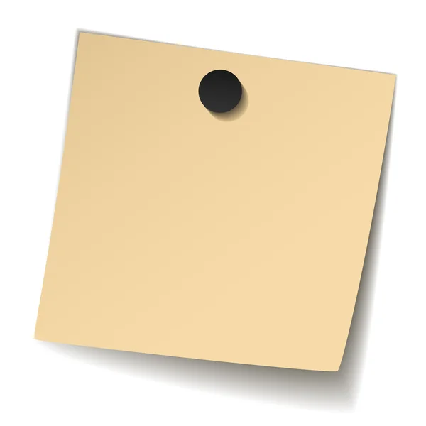 Uwaga żółty papier z magnesem — Wektor stockowy