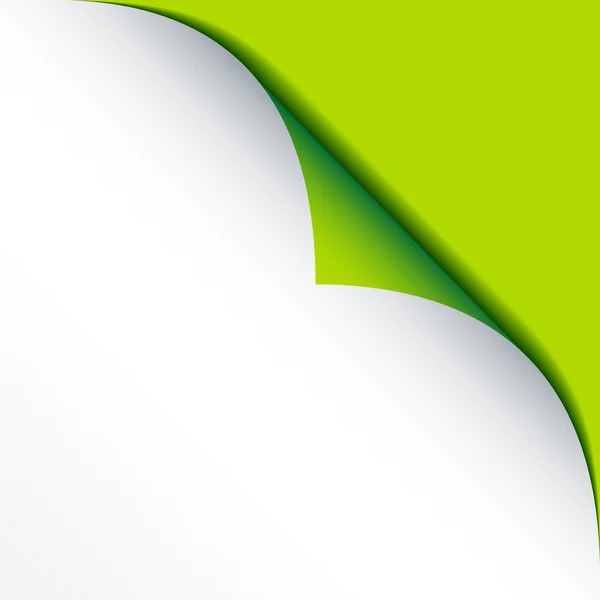 Carta piegata bianca con sfondo verde — Vettoriale Stock