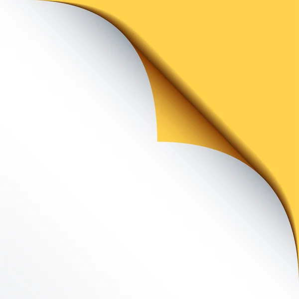 Λευκό χαρτί bended κίτρινο φόντο — Διανυσματικό Αρχείο