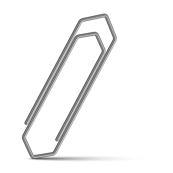 Chrome paperclip — Stock Vector