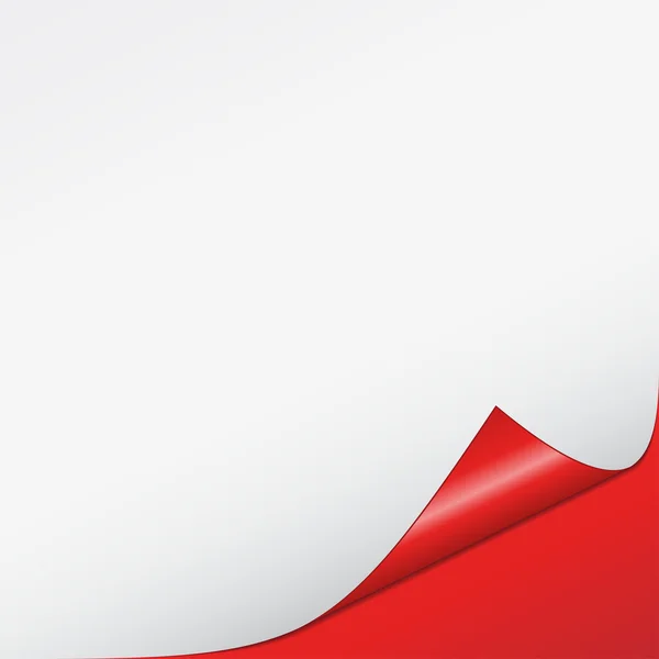 Papier plié blanc avec fond rouge — Image vectorielle