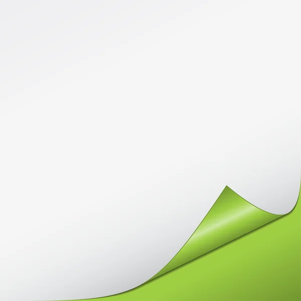 Papel branco dobrado com fundo verde — Vetor de Stock