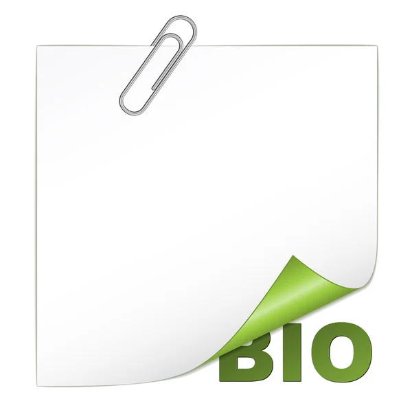 Bio-hoek met de paperclip — Stockvector