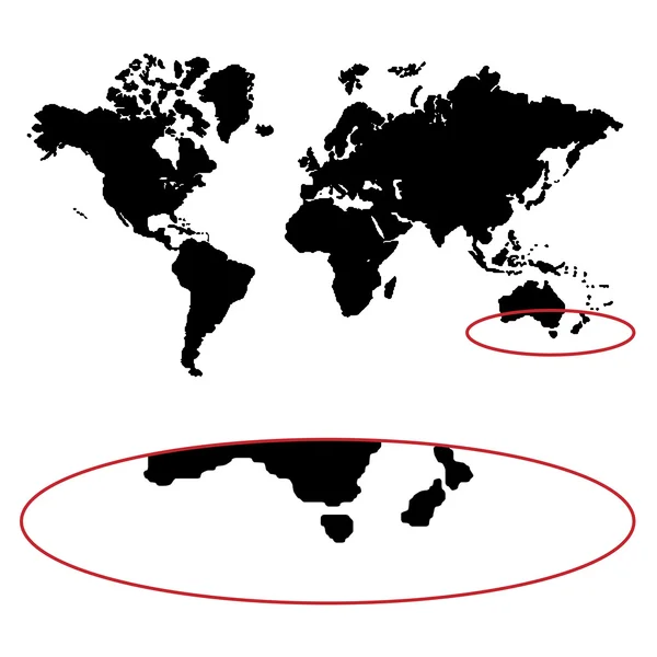 Mappa del mondo dettagliata bassa - simbolo del mondo — Vettoriale Stock