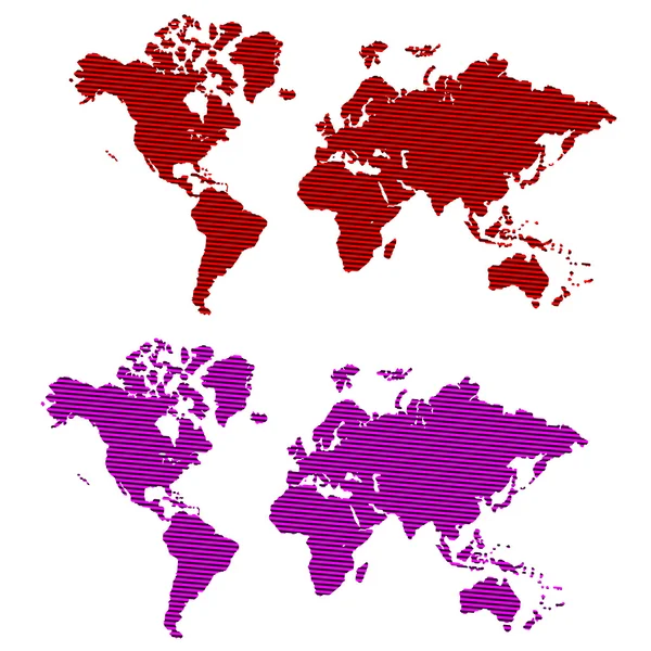ストライプの世界地図 — ストックベクタ