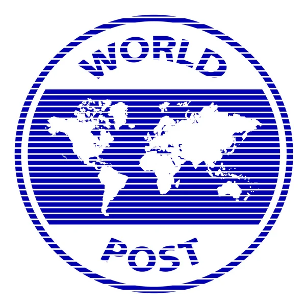 Mundo abstracto sello de goma post — Archivo Imágenes Vectoriales