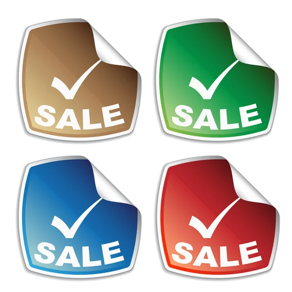 Verkoop gekleurde stickers — Stockvector