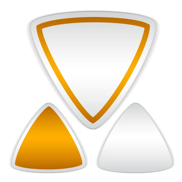 Prázdné trojúhelník samolepky — Stockový vektor