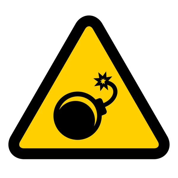 Panneau d'avertissement de bombe — Image vectorielle