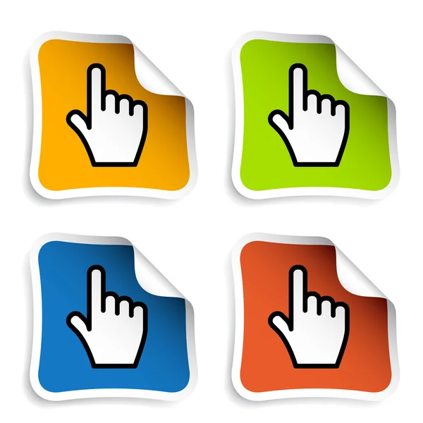 Smooth cursor hand stickers — Stock Vector