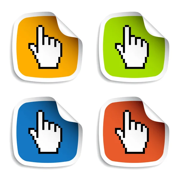 Stickers main curseur pixel — Image vectorielle