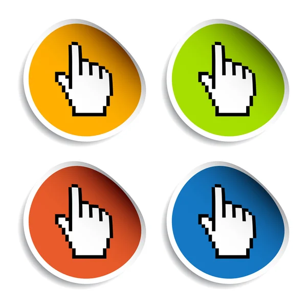 Stickers main curseur pixel — Image vectorielle