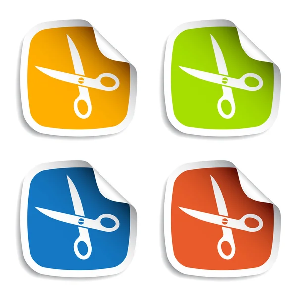 Scissors stickers — Stock Vector