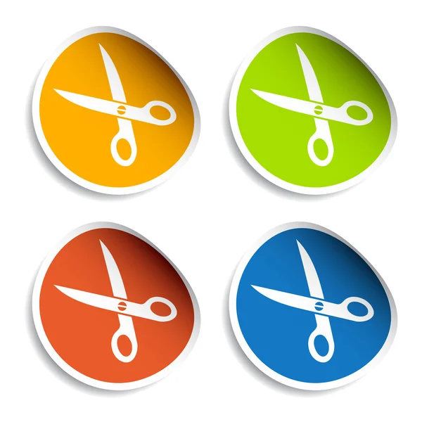 Scissors stickers — Stock Vector
