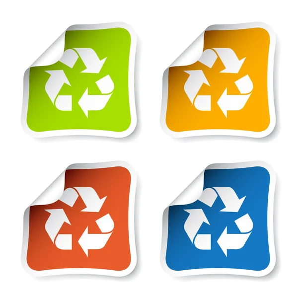Pegatinas de reciclaje — Vector de stock