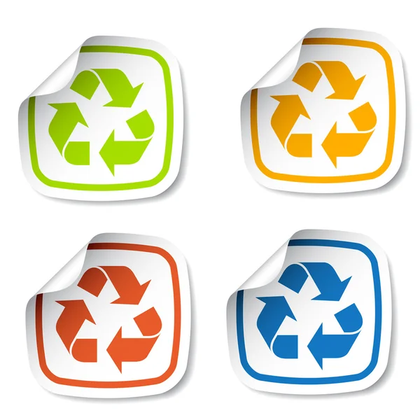 Pegatinas de reciclaje — Vector de stock