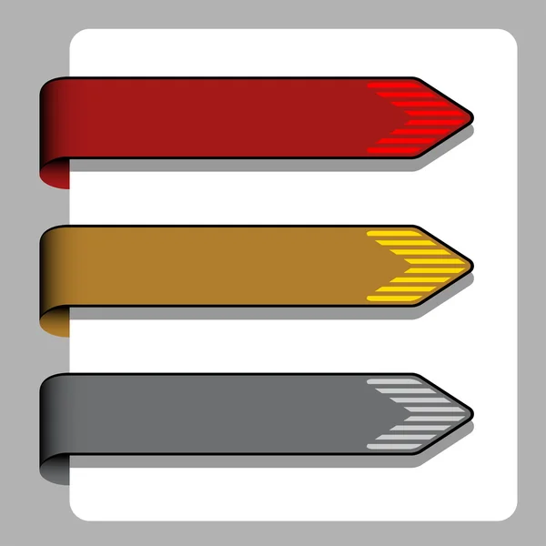 Striped arrow ribbon signs — Stock Vector